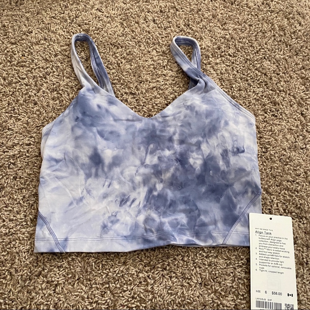 NWT Lululemon Align Tank Diamond Dye sz 6